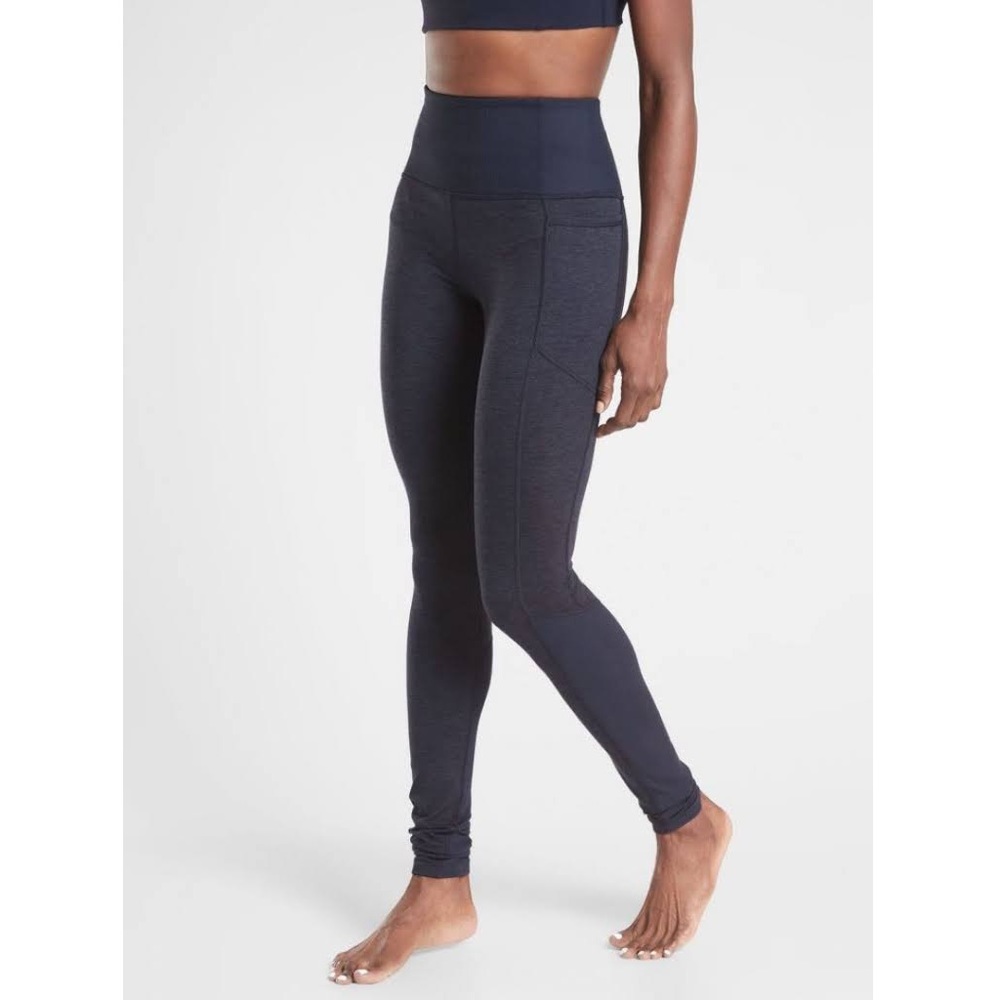 Navy HighWaisted Athleta Leggings- Exhale Heel Tight